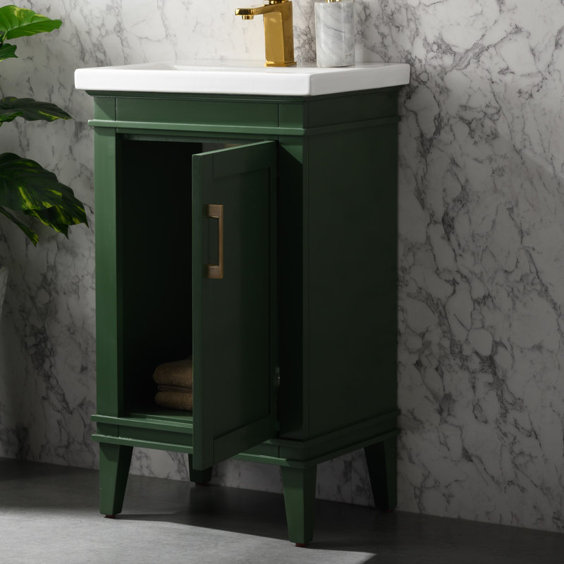 Everly Quinn Reynaldo 20'' Free Standing Single Bathroom Vanity with Porcelain Top & Reviews